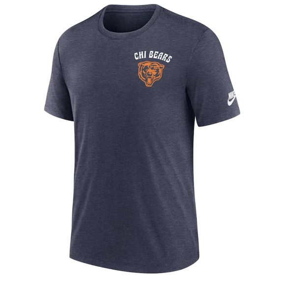 NWT Nike Men’s Chicago Bears Tri Blend T-Shirt in Navy in size Small - Picture 2 of 9